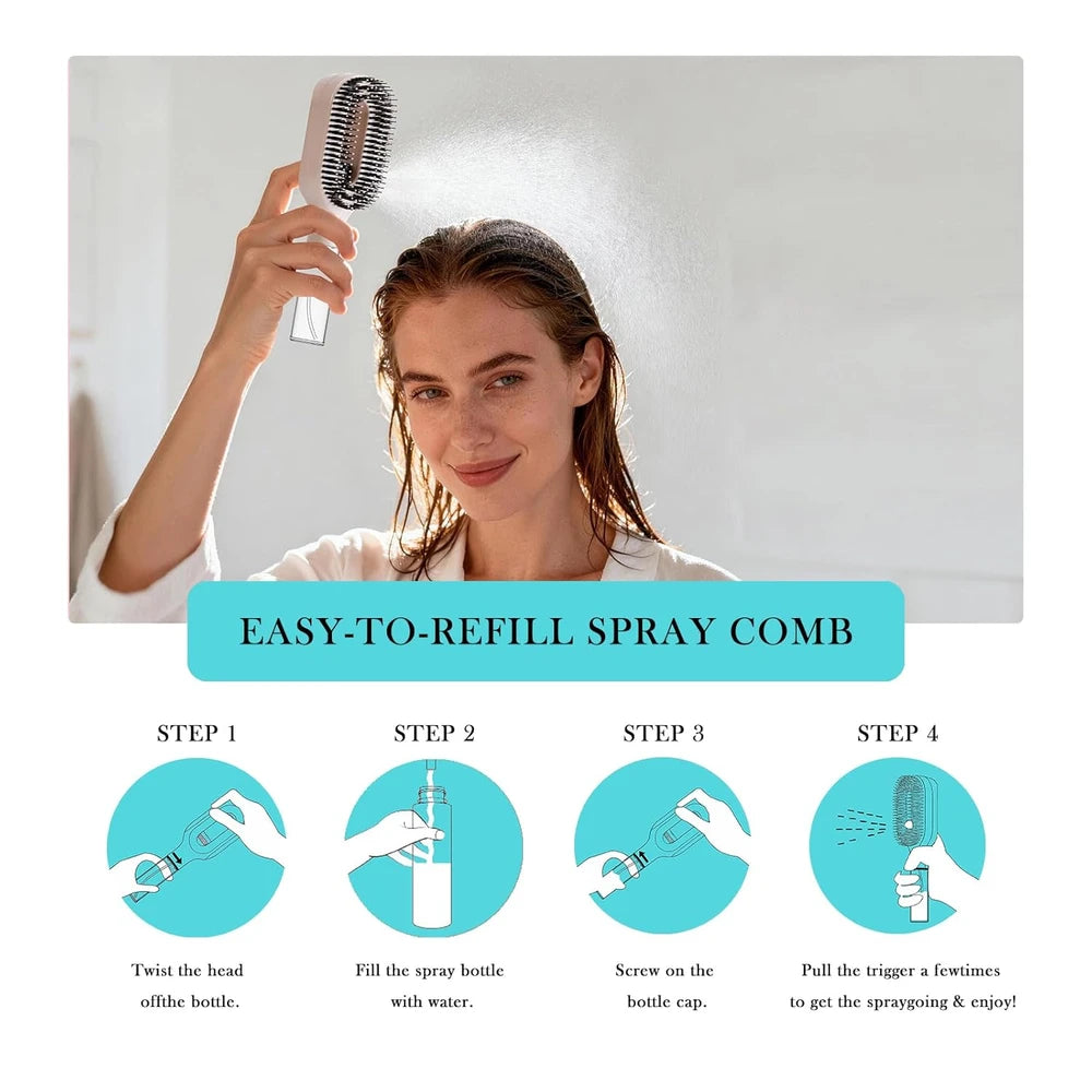 Misting Detangling Brush Green